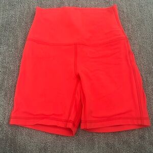 Lululemon Red Biker Shorts